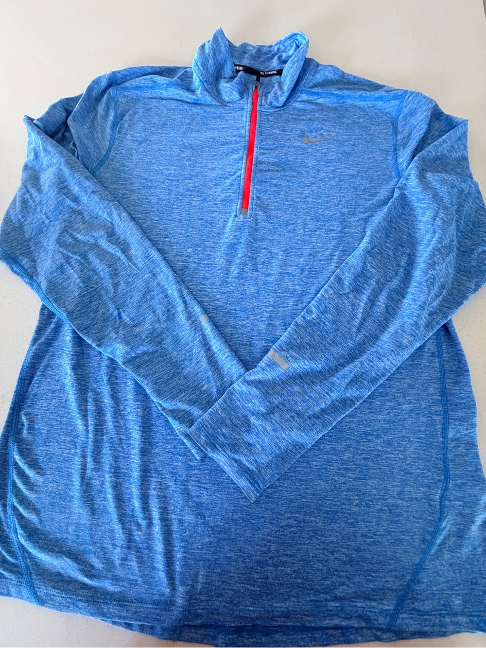 Nike Running Men's Light Blue Heather Half-Zip Performance Top - Picture 2 of 8